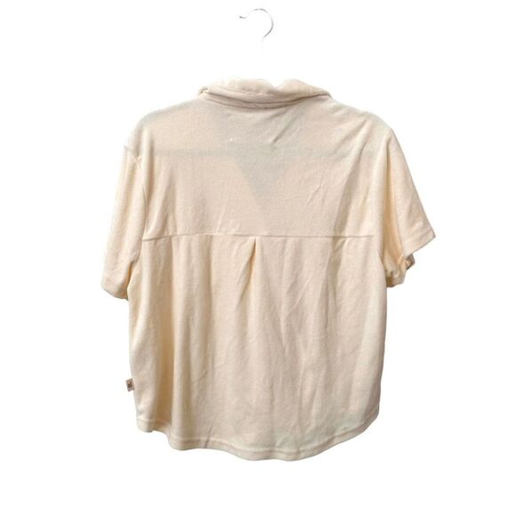 ARAMINTA JAMES Terry Button Down in Pale Yellow Sz Small - Picture 4 of 5